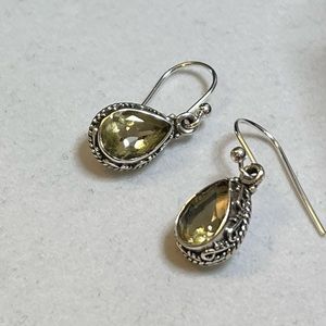 925 Sterling Silver. Citrine. Earring
